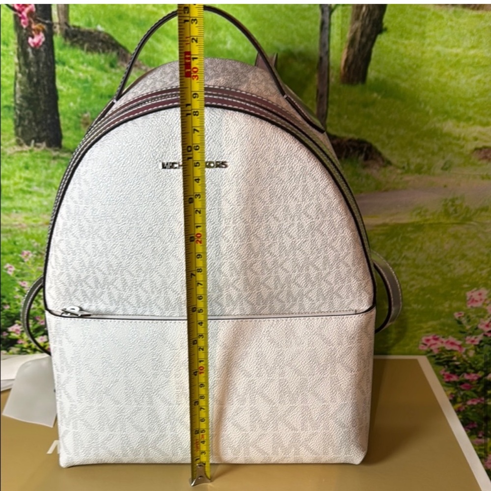 Michael Kors White Monogram Backpack Dome-Shaped Design NWT ( No Box ) Sheila - Picture 15 of 17